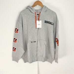Wear by Erin Andrews Womens NFL Bengals Full Zip Hooded Sweatshirt Size 1X